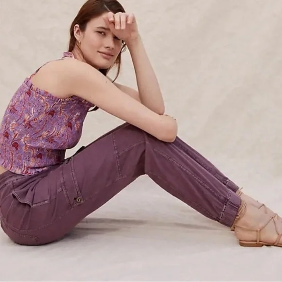 Anthropologie Cargo Jogger, Purple, S - Picture 2 of 13